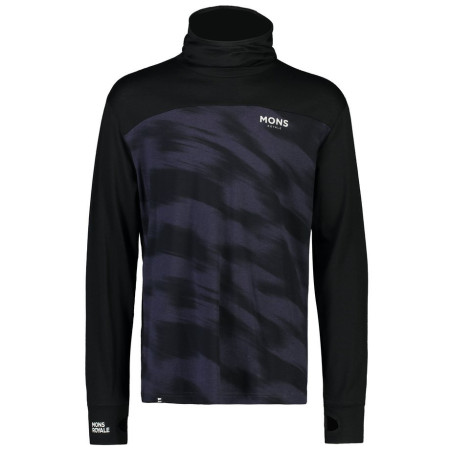 Męska koszulka Mons Royale Yotei Powder Hood Ls czarny/niebieski Black/Motion