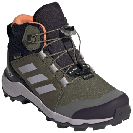 Buty dziecięce Adidas Terrex Mid Gtx K 2024 ciemnozielony OLISTR/SILDAW/AMBTIN