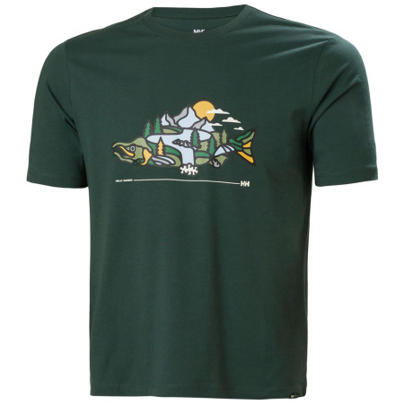 Koszulka męska Helly Hansen F2F Organic Cotton Tee 2.0 zielony Darkest Spruce