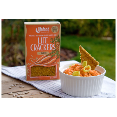 Krakersy Lifefood LIFE CRACKERS Mrkvánky RAW BIO 80 g