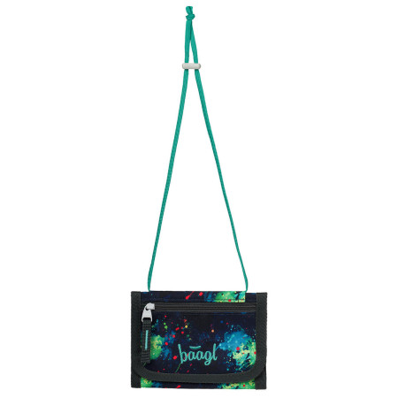 Portfel Baagl Peněženka na krk czarny/zielony Chill GRS