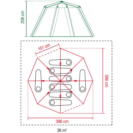 Duży namiot rodzinny Coleman Cortes Octagon 8
