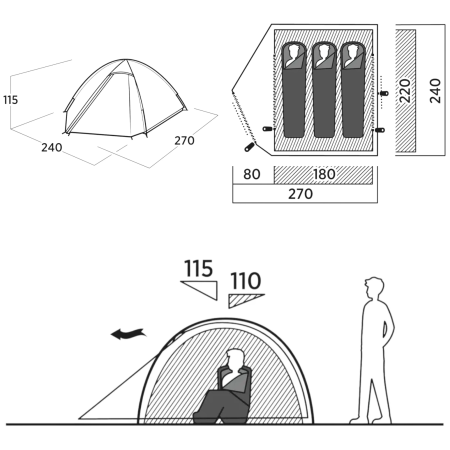 Namiot turystyczny Easy Camp Rondane 3 II.