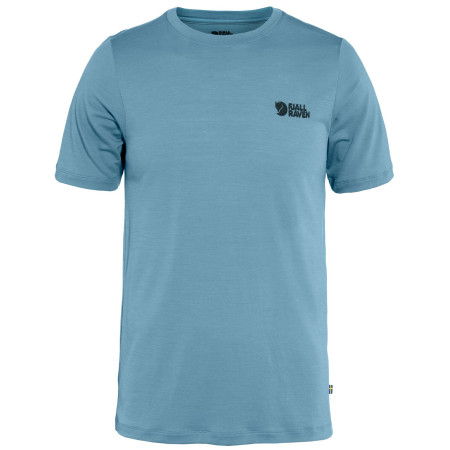 Koszulka męska Fjällräven Abisko Wool Logo SS M niebieski Dawn Blue