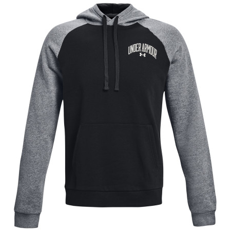 Męska bluza Under Armour Rival WM Colorblock HD czarny/szary Black/Pitch Gray Light Heather/Onyx White