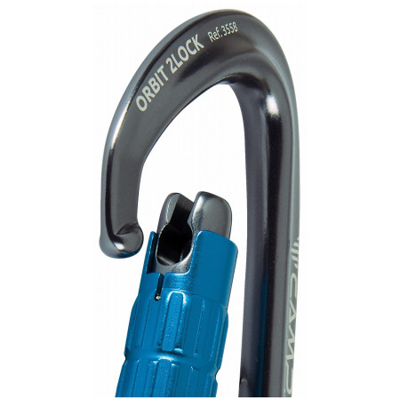 Karabinek Camp Orbit 2Lock - Gun Metal / Blue