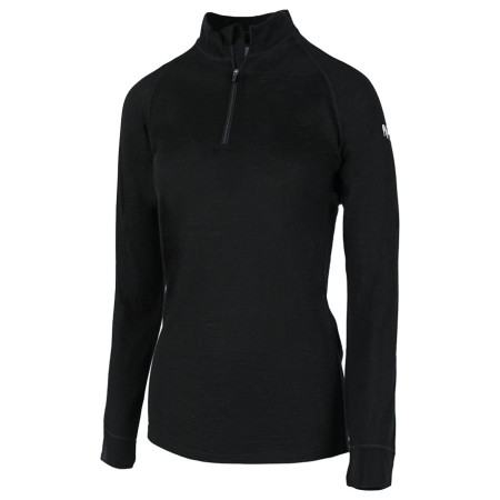 Koszulka damska Zulu Merino 160 Zip Long czarny Black
