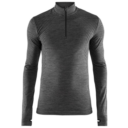 Koszulka męska Craft Fuseknit Comfort Zip zarys Blackmelange