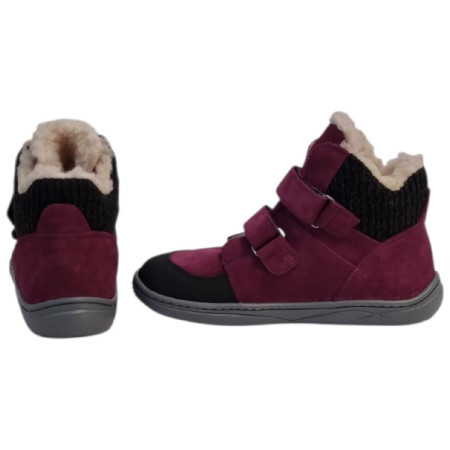 Buty barefoot dziecięce beBare 3555TY Bordeaux