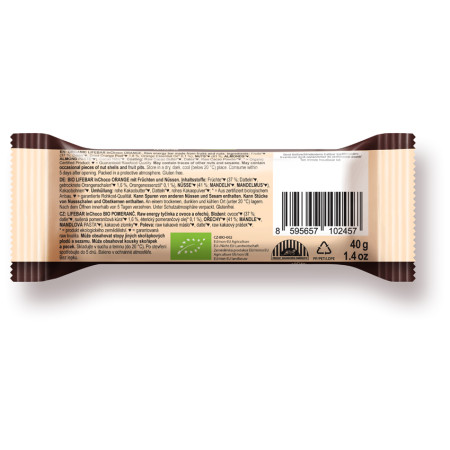 Baton Lifefood Pomarańczowy RAW BIO 40 g