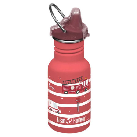 Butelka dziecięca Klean Kanteen Kid Classic Narrow 12oz (w/ Kid Sippy Cap) czerwony Fire Trucks
