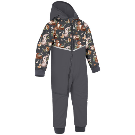 Kombinezon dziecięcy Unuo Kombinezon softshell dla dzieci Fleec brązowy