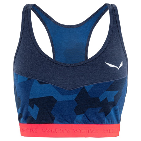 Sportowy biustonosz Salewa Cristallo Warm Amr W Sport Top niebieski NavyBlazer