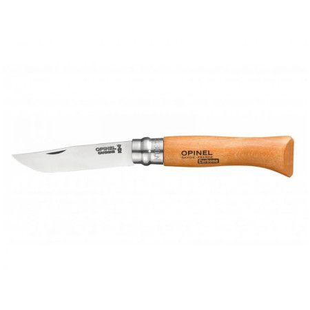 Nóż składany Opinel N°08 Carbon Viroblock, blister natural