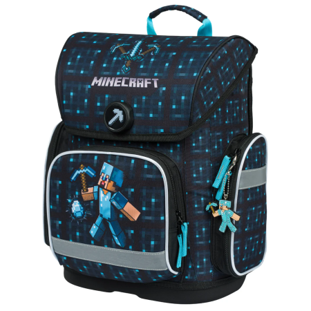 Plecak szkolny kl.1-3 Baagl Ergo czarny/niebieski Minecraft Blue Axe