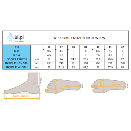 Buty zimowe wysokie damskie Kilpi Frozen High Wp-W