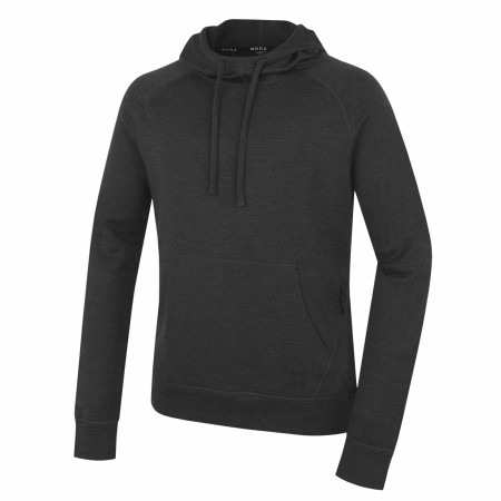 Męska bluza MOOA Merino Hoodie czarny black melange