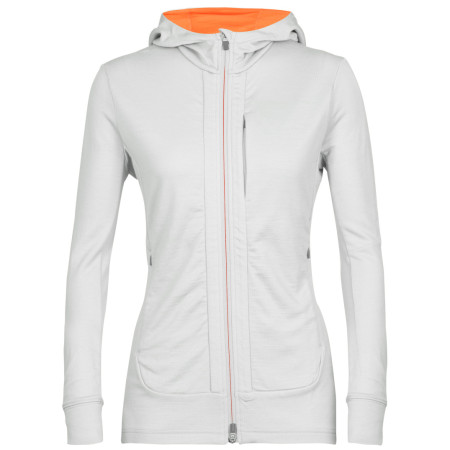 Bluza damska Icebreaker Quantum III LS Zip Hoodie jasnoszary ether/flash