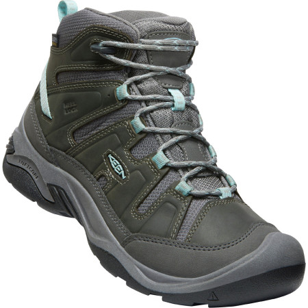 Damskie buty trekkingowe Keen Circadia Mid Wp Women szary steel grey/cloud blue