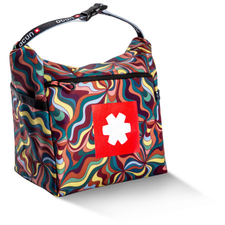 Worek na magnezję Ocún Boulder Bag żółty/bordowy MarbleWave