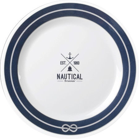 Talerz Brunner Dinner plate blue biały/niebieski