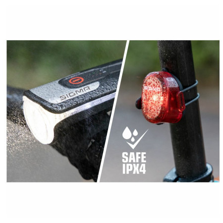 Przednia/tylna lampka Sigma Aura 80 USB + Nugget II.