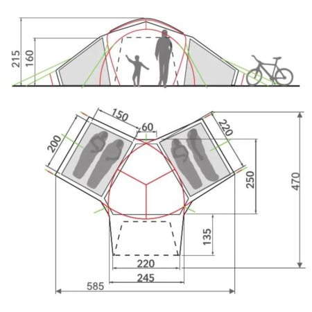 Rodzinny namiot dla 4 osób Vaude Badawi 4P