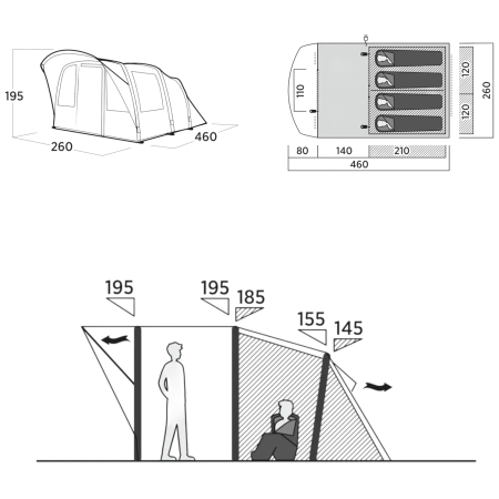 Rodzinny namiot dla 4 osób Easy Camp Senja 4 Air
