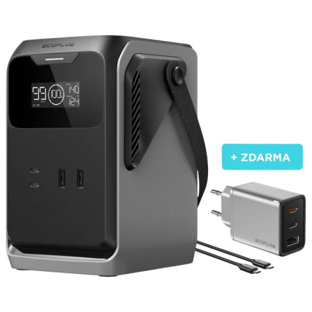 Przenośna stacja zasilania EcoFlow Trail 200 czarny/szary šedivá, černá