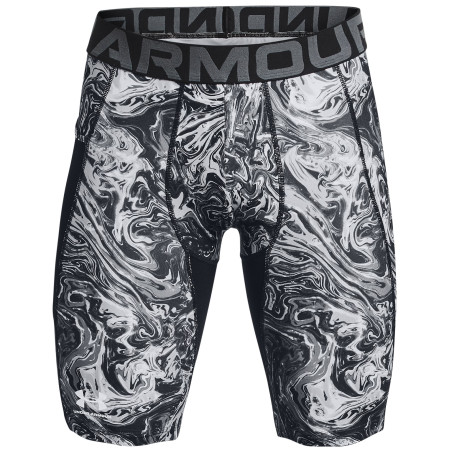 Męskie kalesony Under Armour HG Armour Print Long Sts zarys Pitch Gray / / White