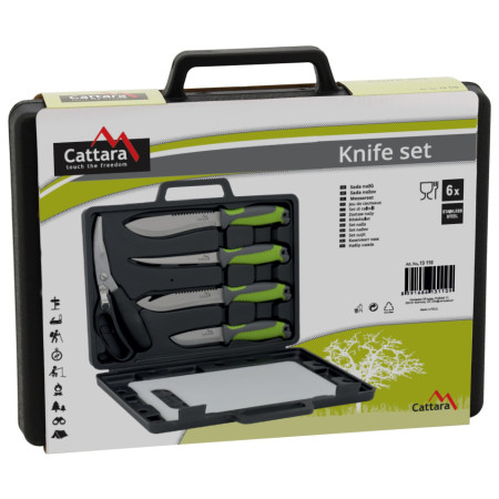 Noże do grilla Cattara Grilovací nože sada 4+1+1 czarny