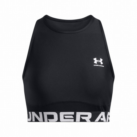 Damski top Under Armour HeatGear Rib Tank czarny/biały Black