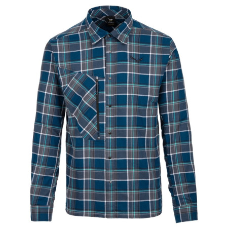 Koszula męska Salewa Fanes Flannel 4 Pl M L/S Srt. niebieski/biały MPoseid/Ombre/White