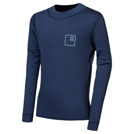 Dziecięca koszulka Sensor Merino DF Logo Up Deep Blue ciemnoniebieski Deep Blue