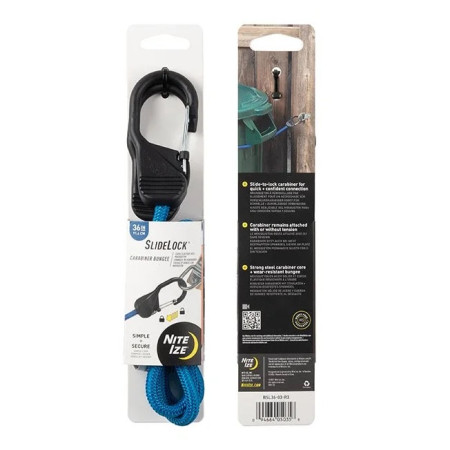 Guma mocująca Nite Ize Slide Lock Carabiner Bungee 36" niebieski Modrá