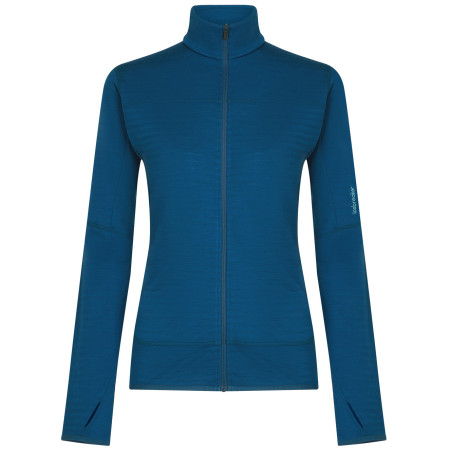 Bluza damska Icebreaker Women Merino Blend 300 RealFleece™ Descender LS Zip niebieski Atlantis