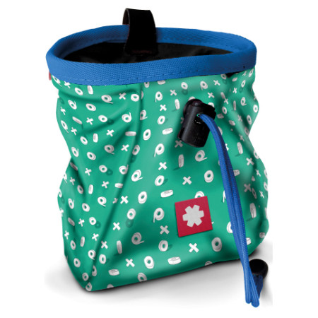 Worek na magnezję Ocún Lucky + pásek Ocún Chalk Bag Belt zielony/niebieski TapeBlue