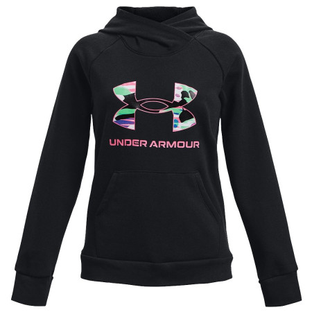 Bluza dziecięca Under Armour Rival Fleece BL Hoodie czarny Black/Pink Punk