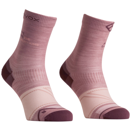 Damskie skarpetki z wełny merino Ortovox Alpine Light Comp Mid Socks W różowy Dusk Rose
