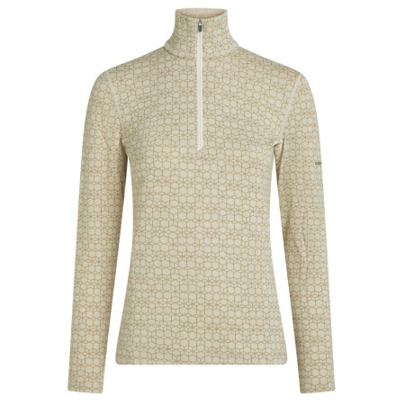 Damska koszulka Icebreaker Women M 260 Tech Vertex LS HZ AlpGeo beżowy/biały Undyed/Cumin/J