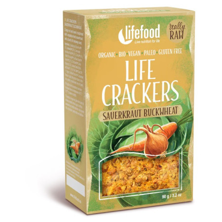 Krakersy Lifefood LIFE CRACKERS Zelňáky RAW BIO 90 g beżowy