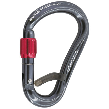 Karabinek Camp Atom Belay Lock szary/czerwony Gun Metal