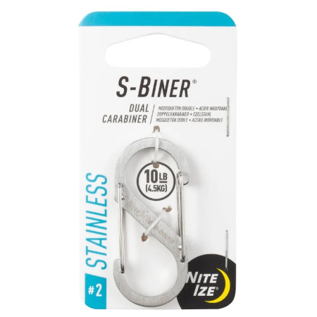 Karabińczyk pomocniczy Nite Ize S-Biner Stainless Steel #2 srebrny Stříbrná