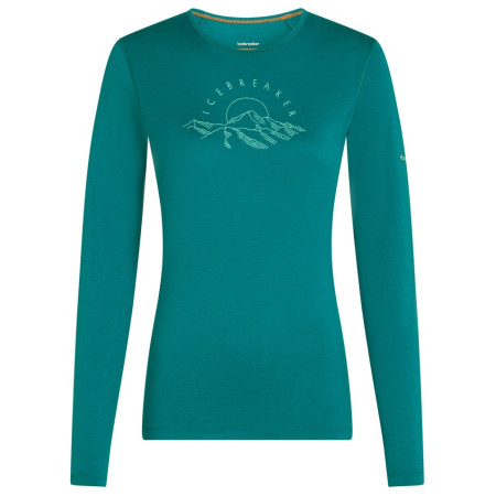 Damska koszulka Icebreaker Women Merino 200 Oasis LS Crewe Sunrise Summit turkusowy Tidal Teal