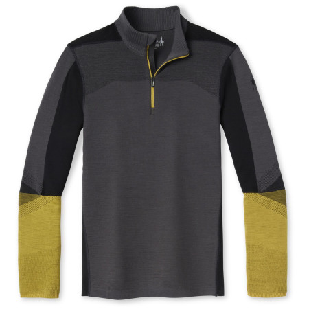 Męska koszulka Smartwool Intraknit Merino 200 Colorblock 1/4 Zip szary/żółty ForgedIron