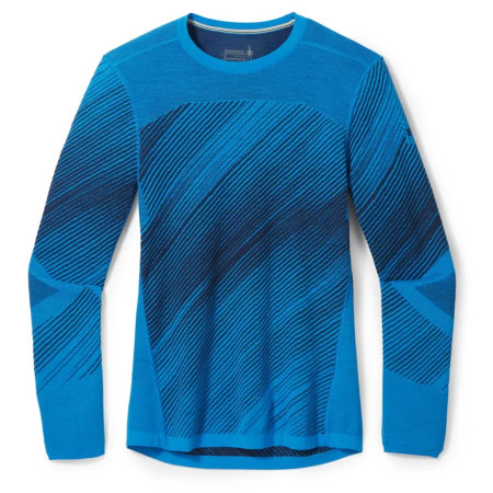 Męska koszulka termiczna Smartwool M Intraknit Thermal Merino Base Layer Pattern Crew niebieski laguna blue angled