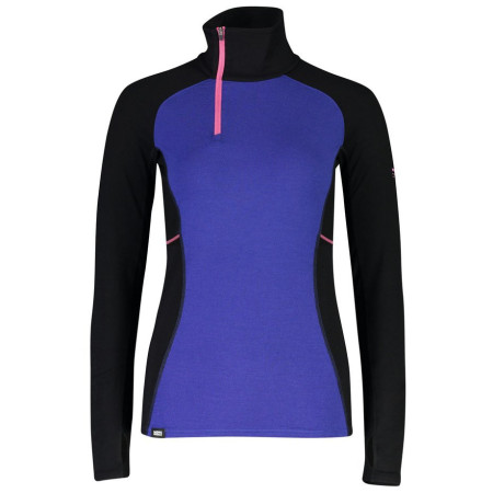 Koszulka damska Mons Royale Olympus 3.0 Half Zip niebieski/czarny UltraBlue/Black