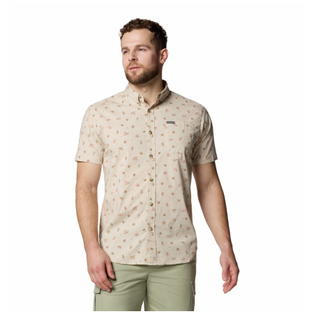Koszula męska Columbia Rapid Rivers™ Printed Short Sleeve Shirt beżowy Dark Stone Deserted