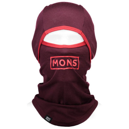 Kominiarka Mons Royale Santa Rosa Hinge Balaclava Box bordowy Burgundy