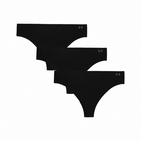 Majtki damskie Under Armour Pure Stretch No Show Thong - Solid 3Pk czarny black